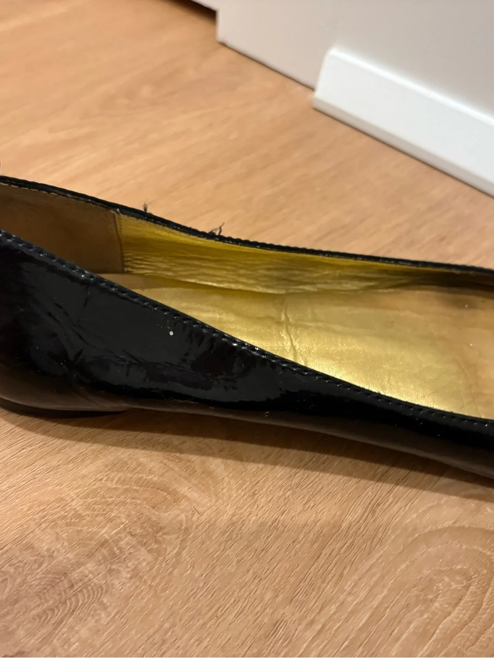 kate spade Black Patent Bow Flats size 9.5